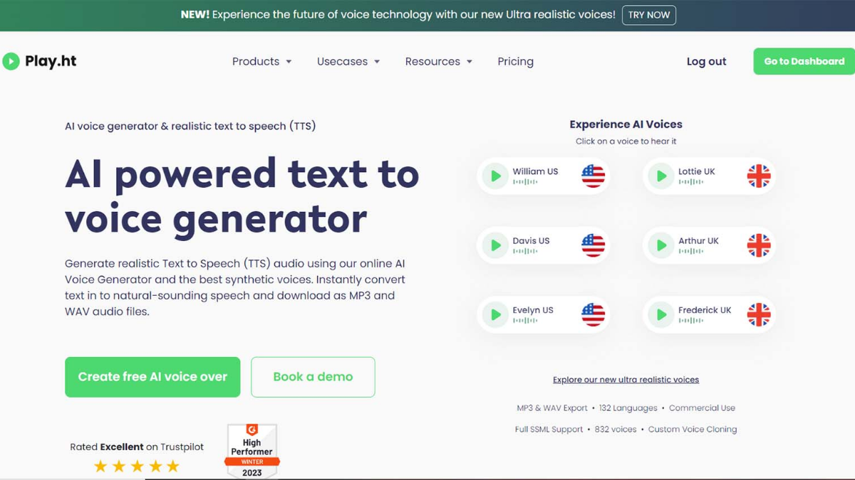 AI-based Play.ht Text to Speech (TTS) Generator