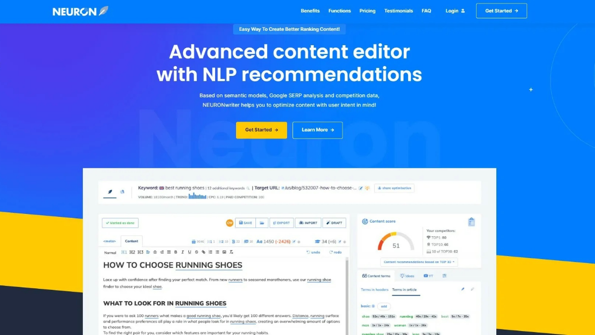 Neuronwriter that Writes SEO-optimised Blog Articles for Google