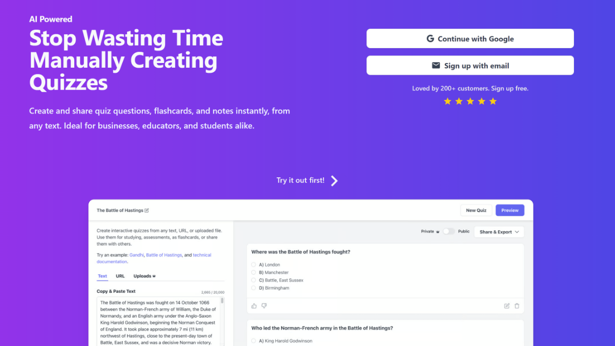 Quizgecko is good as a way to make quizzes quickly.