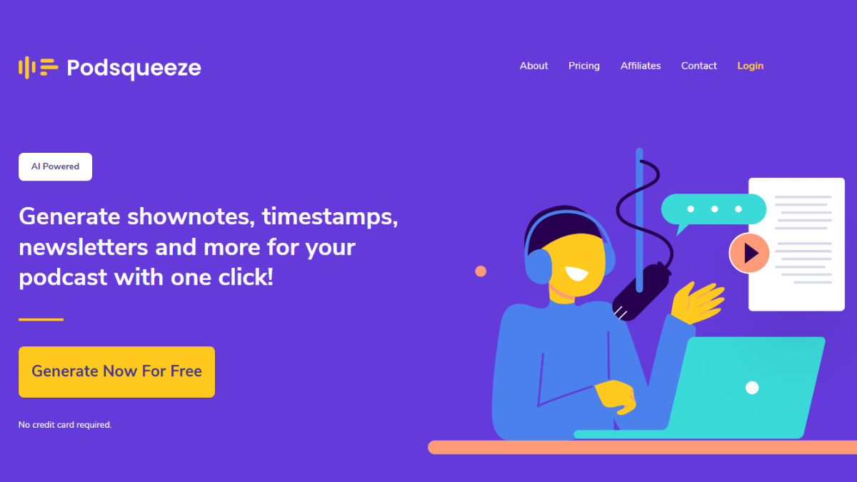 One Click AI-Powered Podcast Content Generation