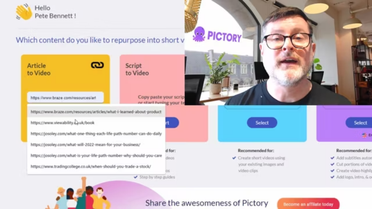 Use Pictory to make your personalised videos today!