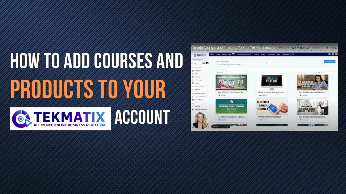 Tekmatix Online Business and Course Creation Platform